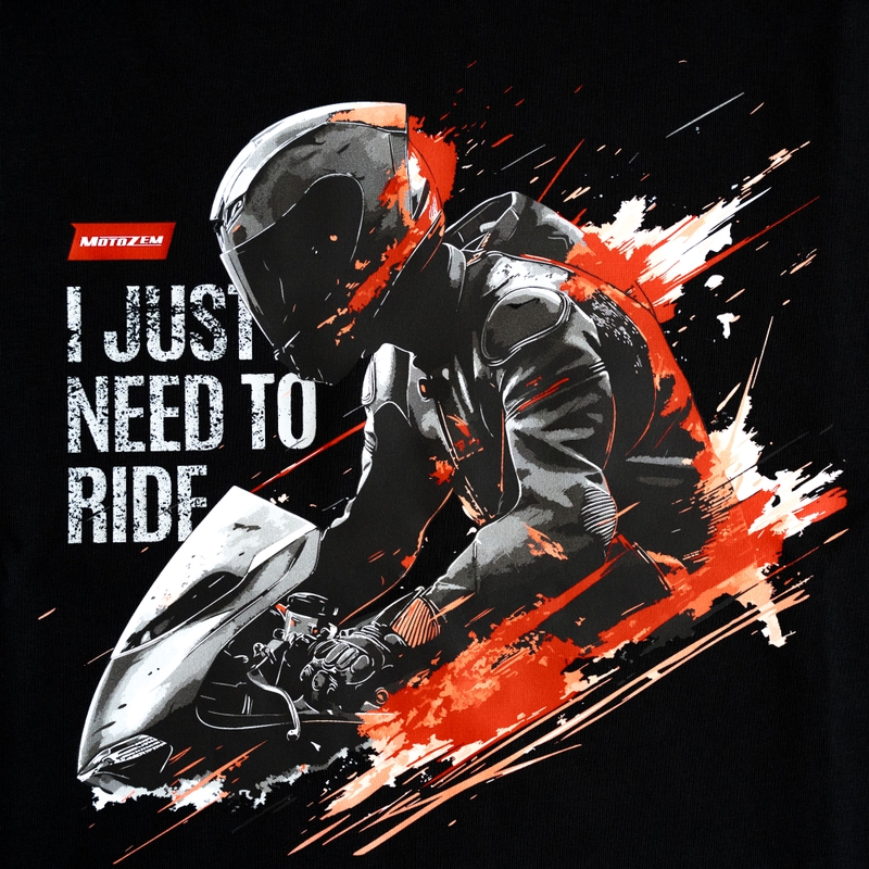 Tricou MotoZem I just need to ride negru
