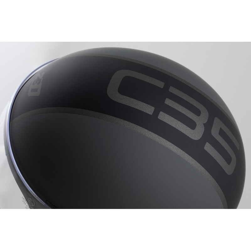 Casca deschisa ZED C35 gri-negru mat