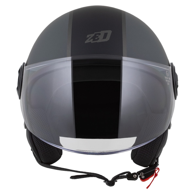 Casca deschisa ZED C35 gri-negru mat