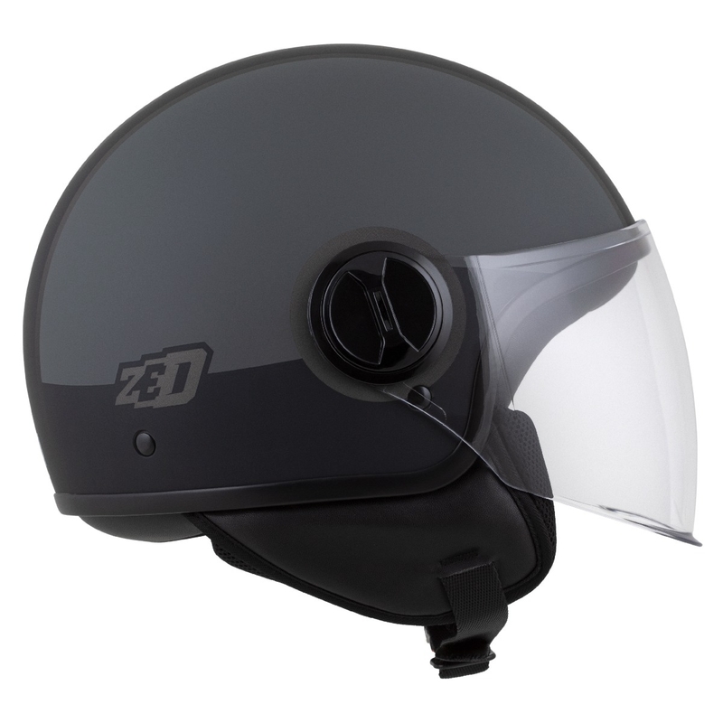 Casca deschisa ZED C35 gri-negru mat