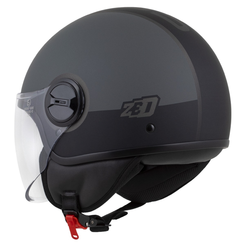 Casca deschisa ZED C35 gri-negru mat