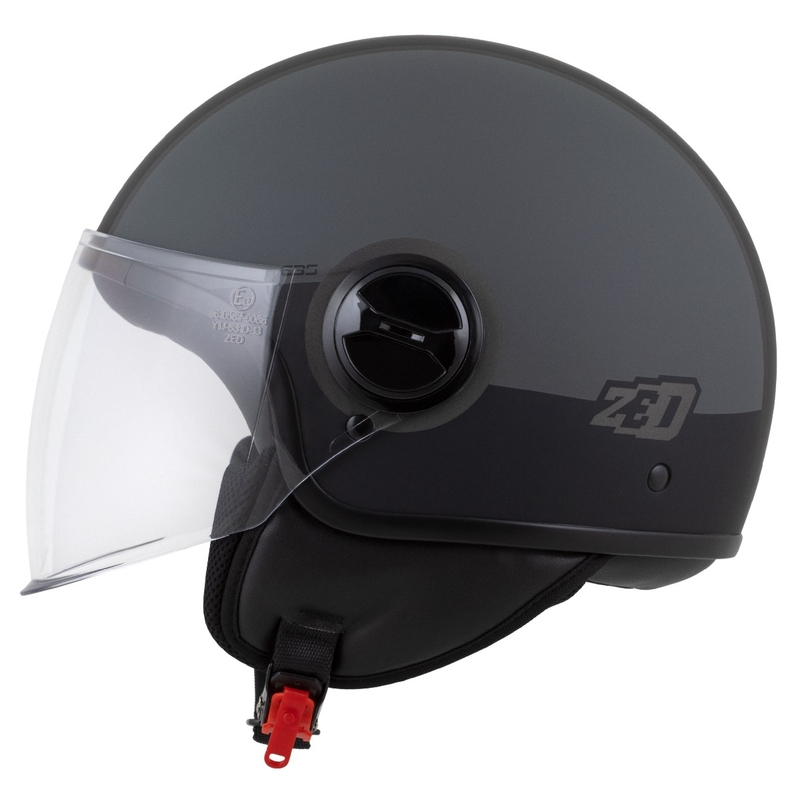 Casca deschisa ZED C35 gri-negru mat