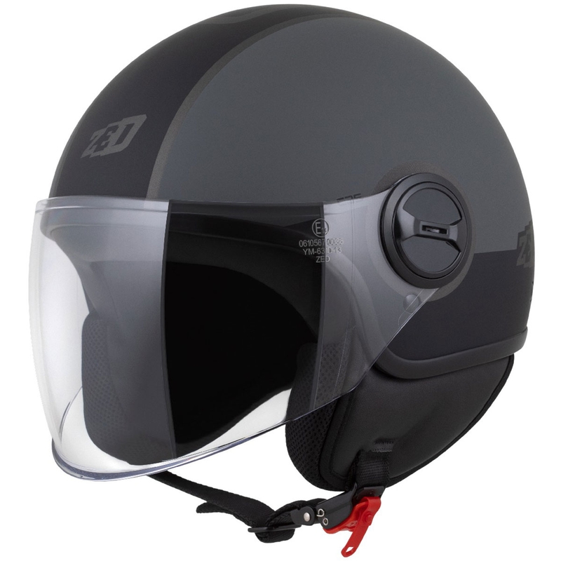Casca deschisa ZED C35 gri-negru mat
