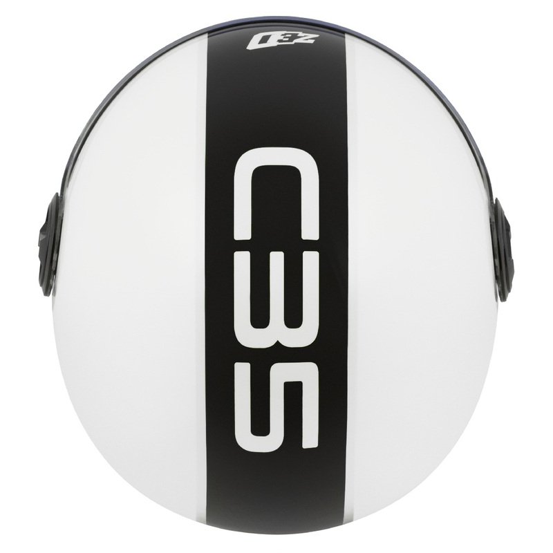 Casca deschisa ZED C35 alb-negru