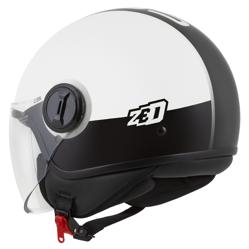 Casca deschisa ZED C35 alb-negru