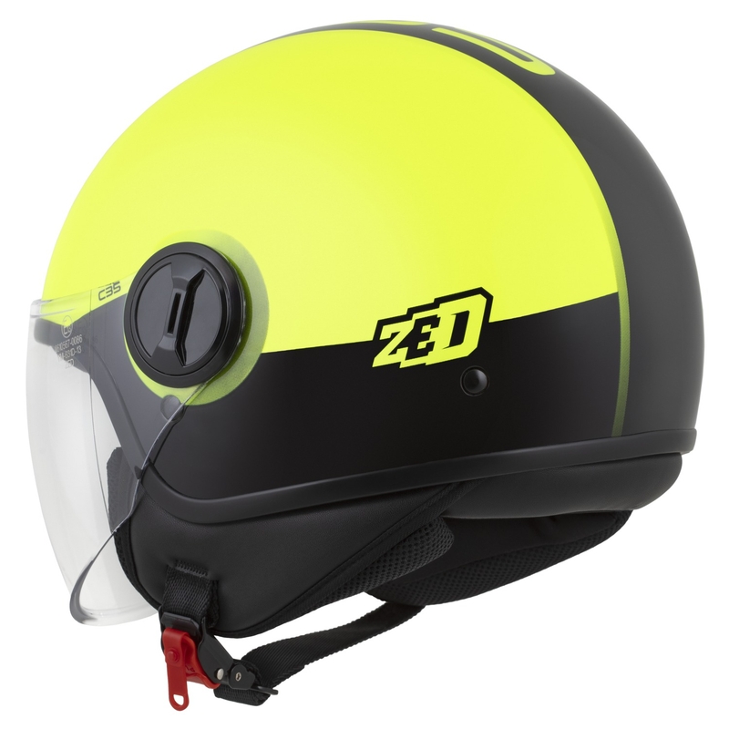 Casca deschisa ZED C35 galben-negru fluo