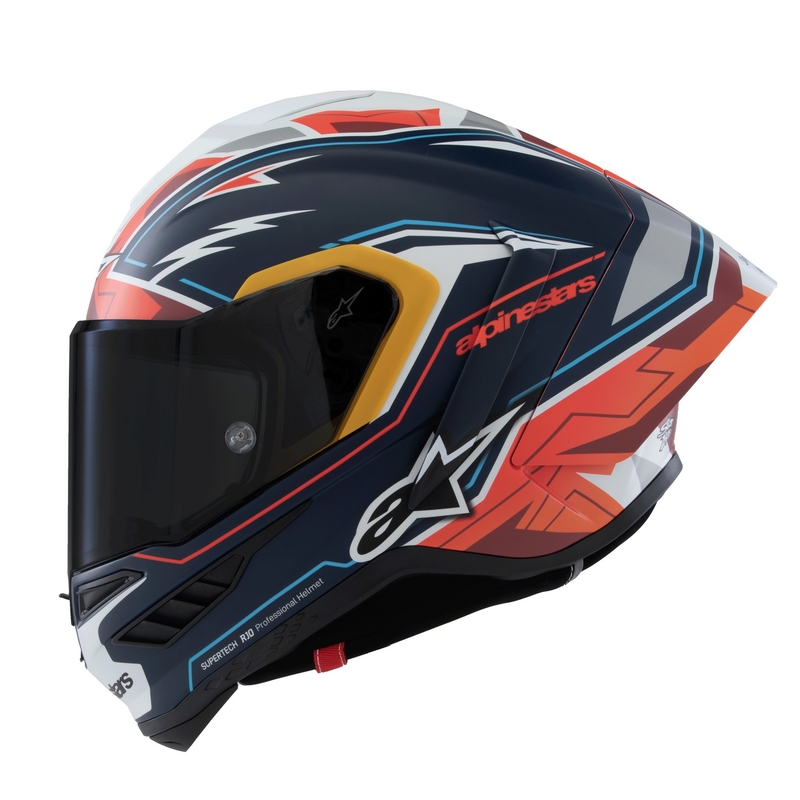 Cască de motocicletă integrală Alpinestars Supertech R-10 Ediție limitată Pedro Acosta albastru mat-roșu-alb