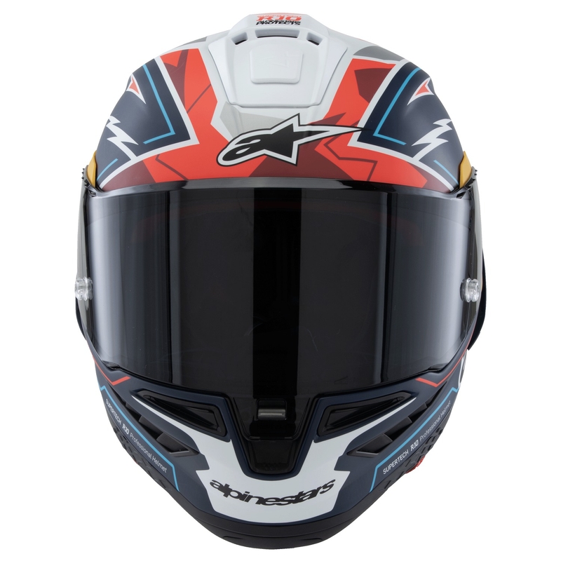 Cască de motocicletă integrală Alpinestars Supertech R-10 Ediție limitată Pedro Acosta albastru mat-roșu-alb