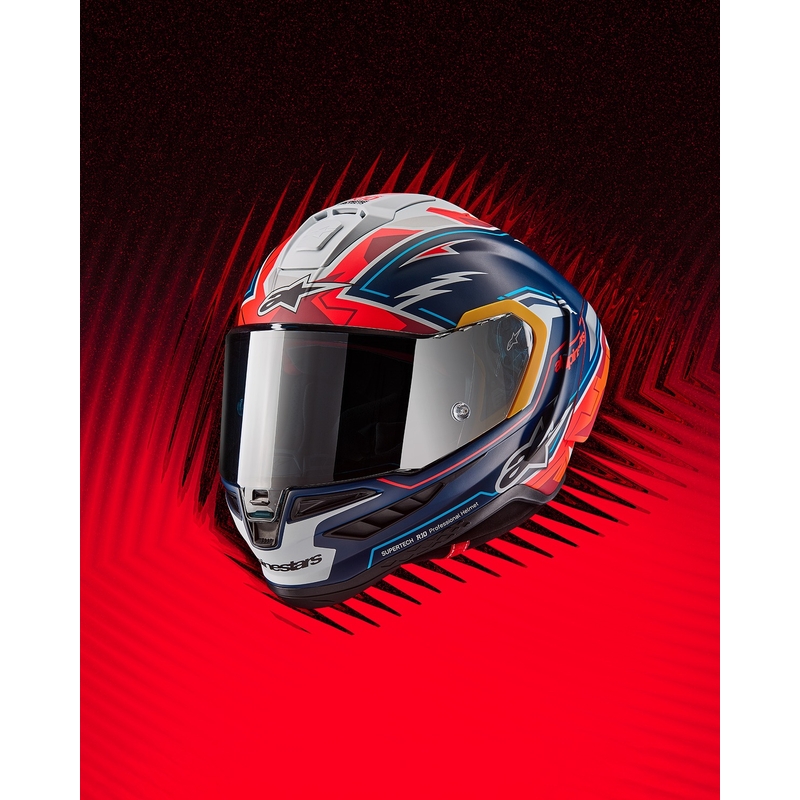 Cască de motocicletă integrală Alpinestars Supertech R-10 Ediție limitată Pedro Acosta albastru mat-roșu-alb