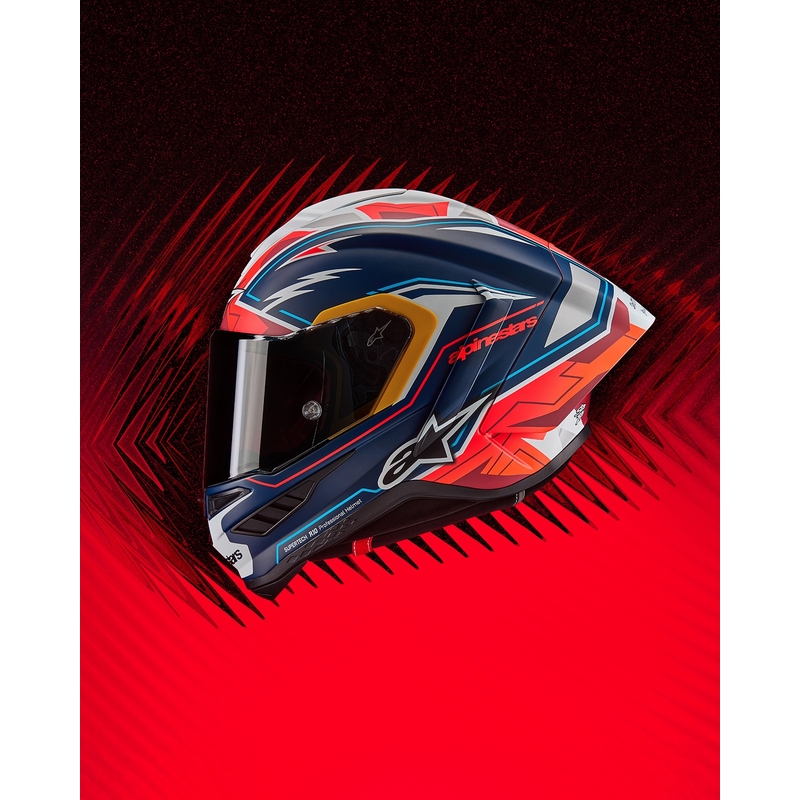 Cască de motocicletă integrală Alpinestars Supertech R-10 Ediție limitată Pedro Acosta albastru mat-roșu-alb