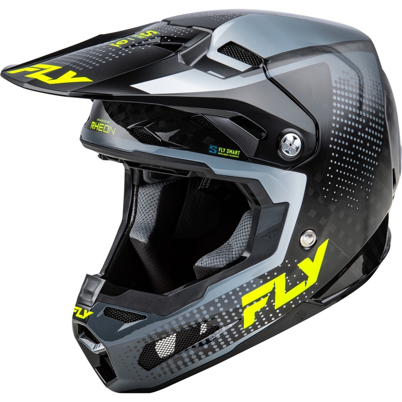 Casca Motocross FLY Racing Formula S Carbon Gri-Galben Fluo