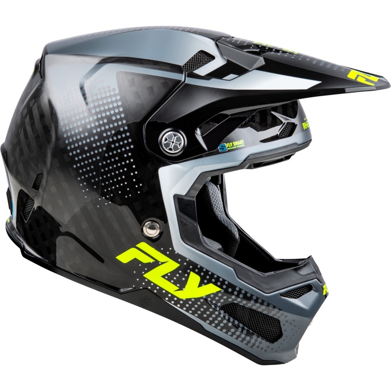 Casca Motocross FLY Racing Formula S Carbon Gri-Galben Fluo