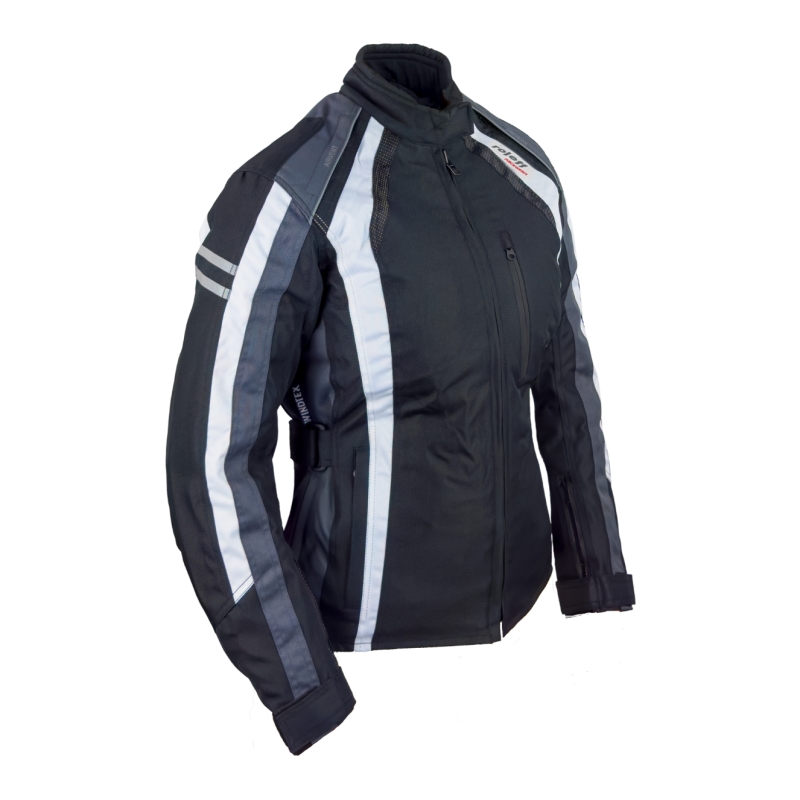 Geaca moto dama Roleff Venedig negru-gri-alb