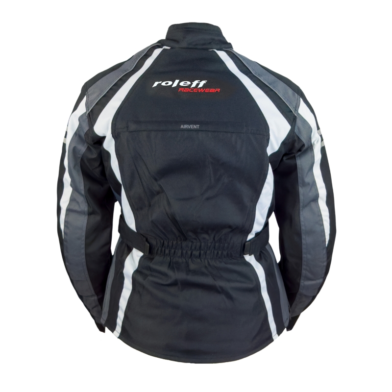 Geaca moto dama Roleff Venedig negru-gri-alb