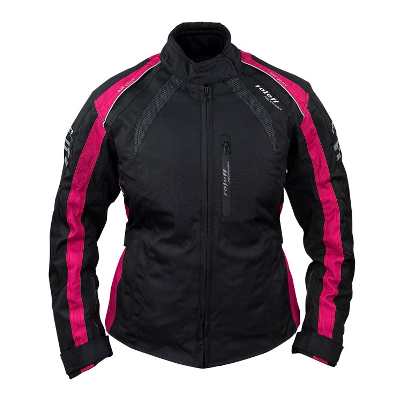 Geaca moto dama Roleff Venedig negru-roz