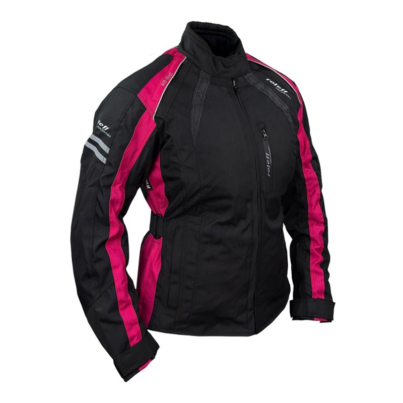 Geaca moto dama Roleff Venedig negru-roz