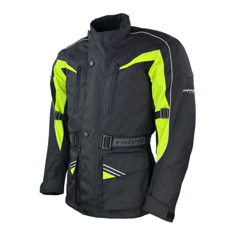 Geacă moto Roleff Kodra negru-galben fluo