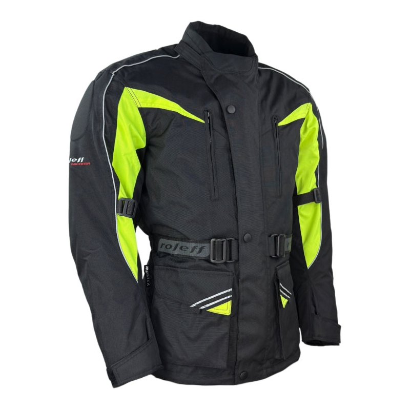 Geacă moto Roleff Kodra negru-galben fluo