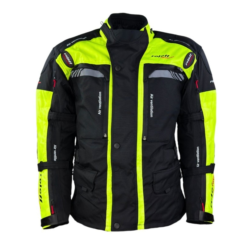 Jacheta moto Roleff Kodra Enduro negru-galben fluo