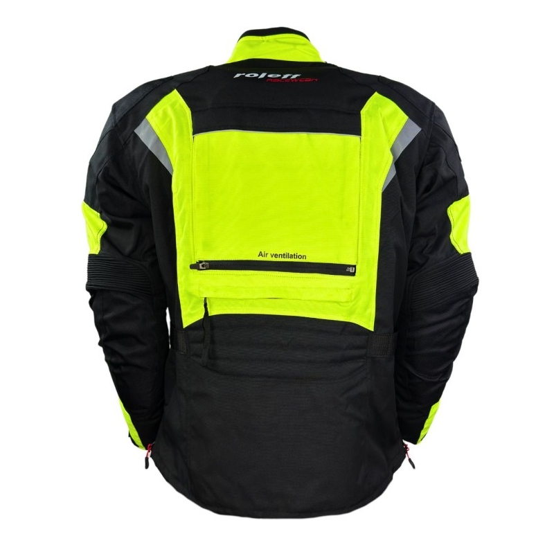Jacheta moto Roleff Kodra Enduro negru-galben fluo