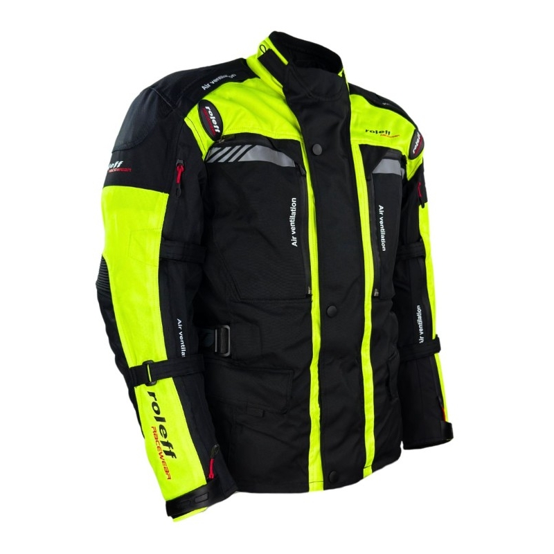 Jacheta moto Roleff Kodra Enduro negru-galben fluo