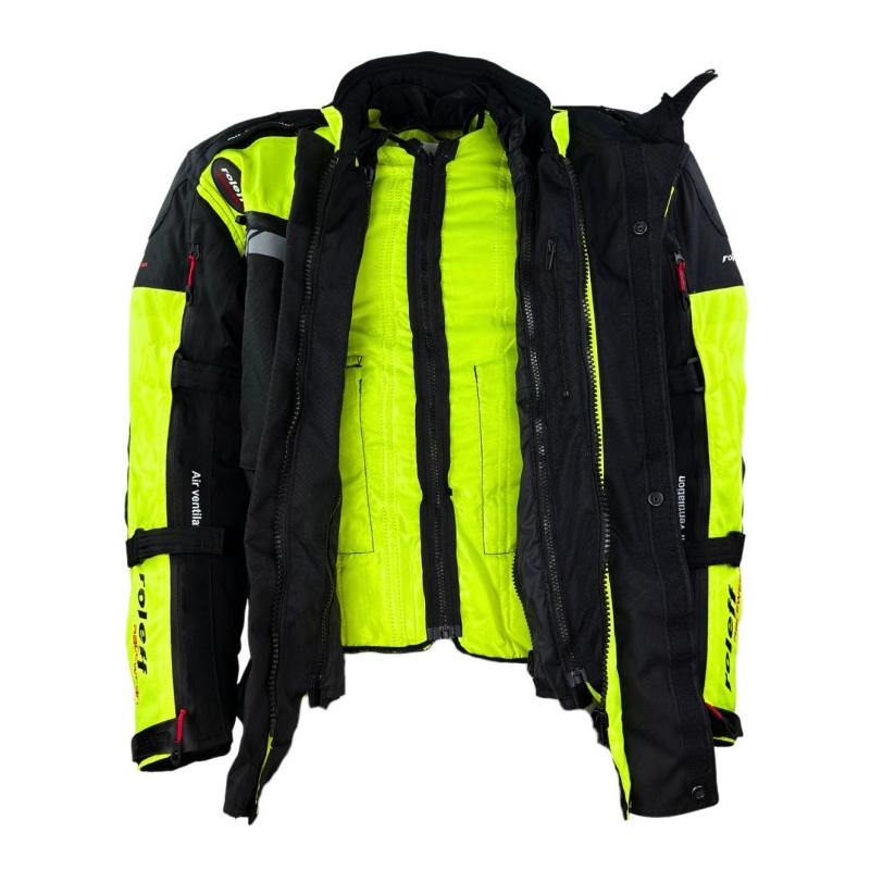 Jacheta moto Roleff Kodra Enduro negru-galben fluo