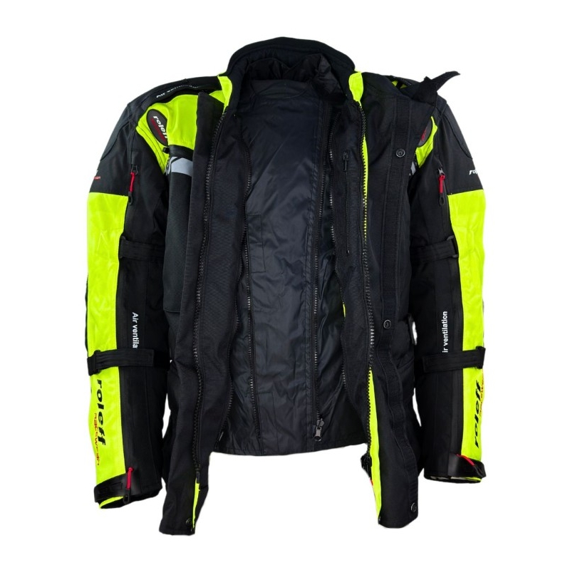 Jacheta moto Roleff Kodra Enduro negru-galben fluo