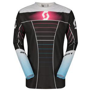 Tricou motocross SCOTT Podium PRO albastru-roz