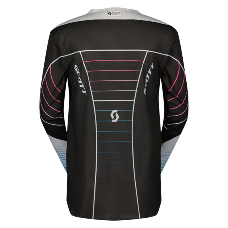 Tricou motocross SCOTT Podium PRO albastru-roz
