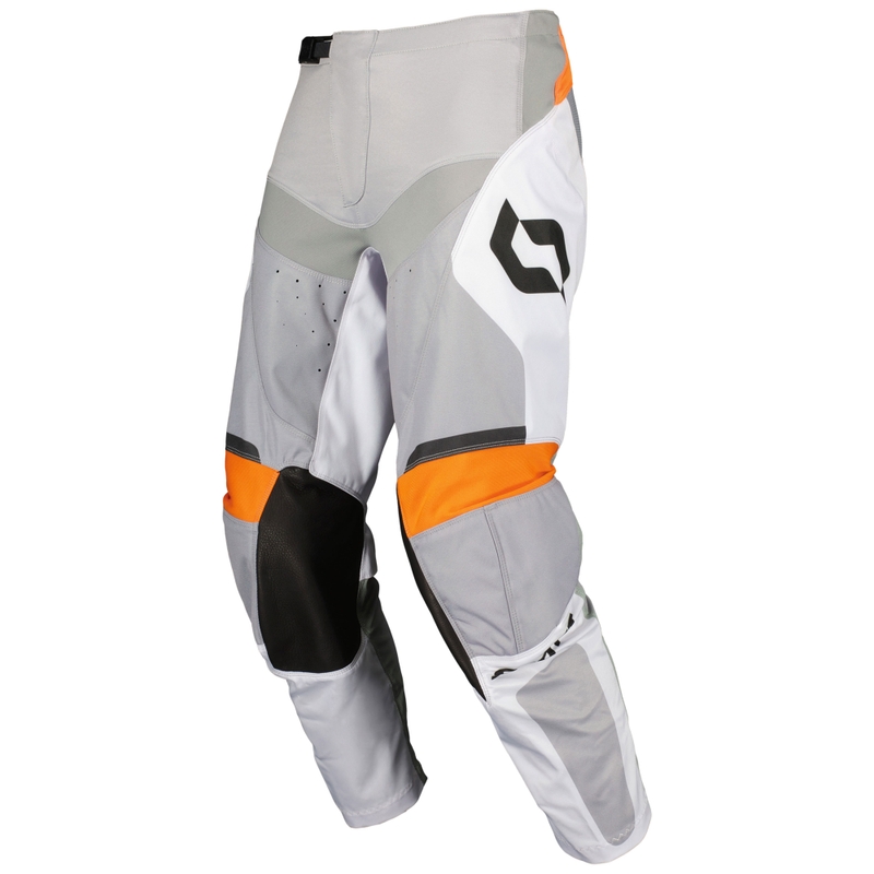 Pantaloni motocross SCOTT EVO Race alb-portocaliu