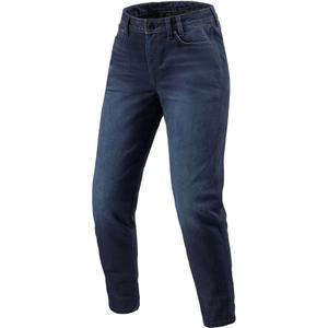 Jeans motociclist pentru femei Revit Harper Tapered - Albastru închis spălat