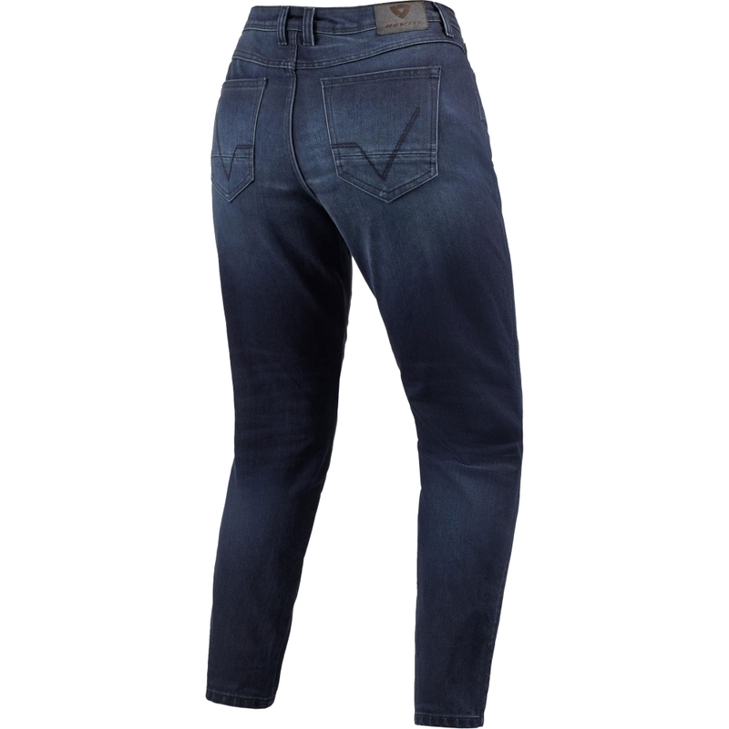 Jeans motociclist pentru femei Revit Harper Tapered - Albastru închis spălat