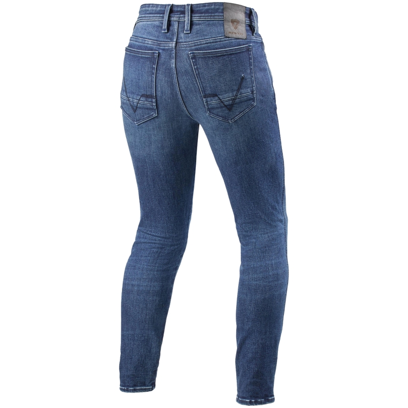 Pantaloni skinny pentru motociclete Revit Piston 3 Washed Blue