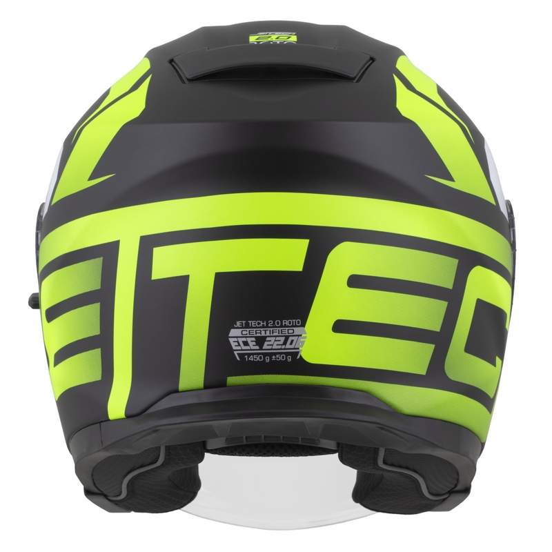 Cassida Motocicleta Cassida Jet Tech 2.0 RoTo Open Face Negru Mat-Galben Fluo-Alb