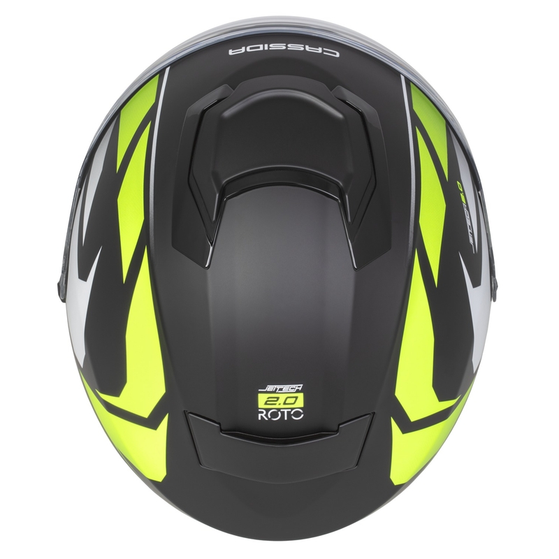 Cassida Motocicleta Cassida Jet Tech 2.0 RoTo Open Face Negru Mat-Galben Fluo-Alb