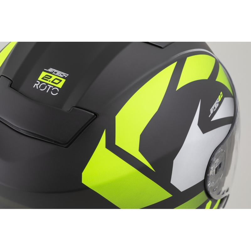 Cassida Motocicleta Cassida Jet Tech 2.0 RoTo Open Face Negru Mat-Galben Fluo-Alb