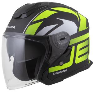Cassida Motocicleta Cassida Jet Tech 2.0 RoTo Open Face Negru Mat-Galben Fluo-Alb