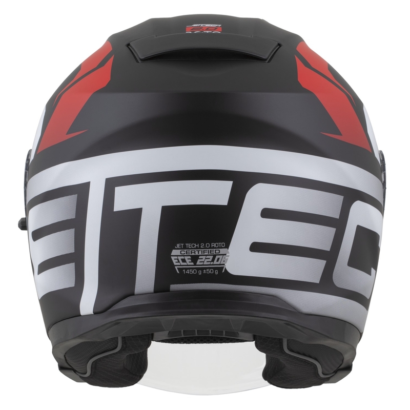 Cassida Motocicleta Cassida Jet Tech 2.0 RoTo Open Face Mat Negru-Rosu-Alb