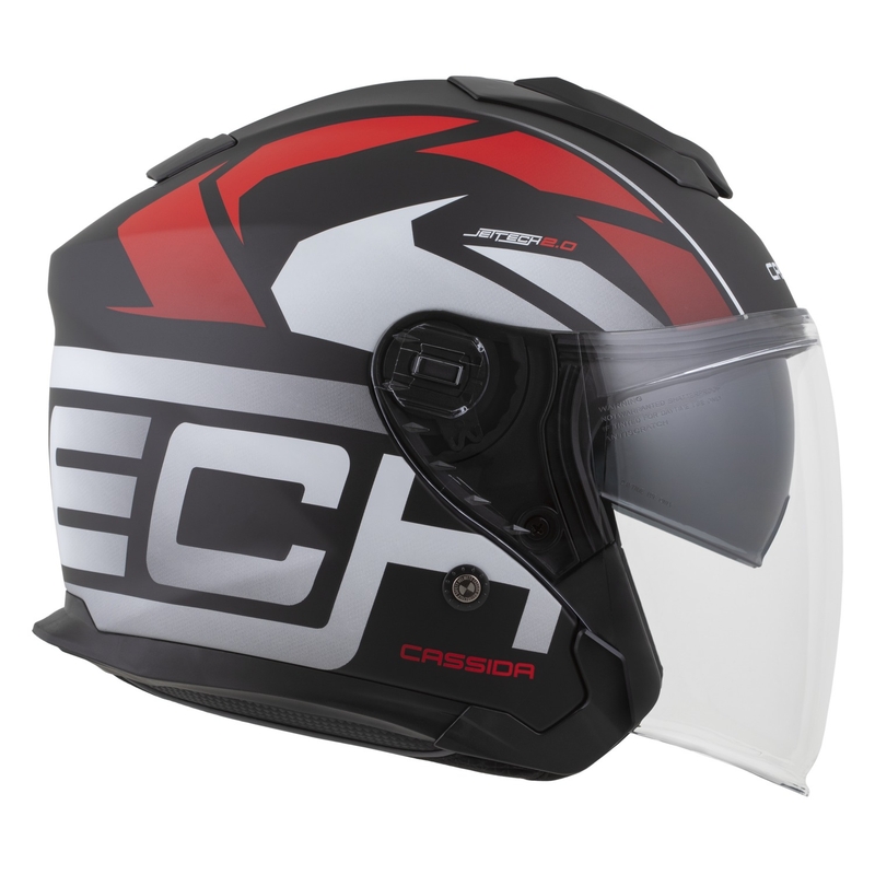 Cassida Motocicleta Cassida Jet Tech 2.0 RoTo Open Face Mat Negru-Rosu-Alb