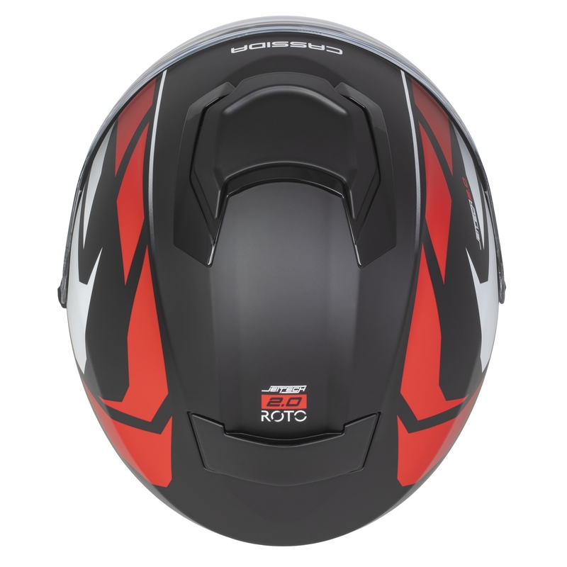 Cassida Motocicleta Cassida Jet Tech 2.0 RoTo Open Face Mat Negru-Rosu-Alb