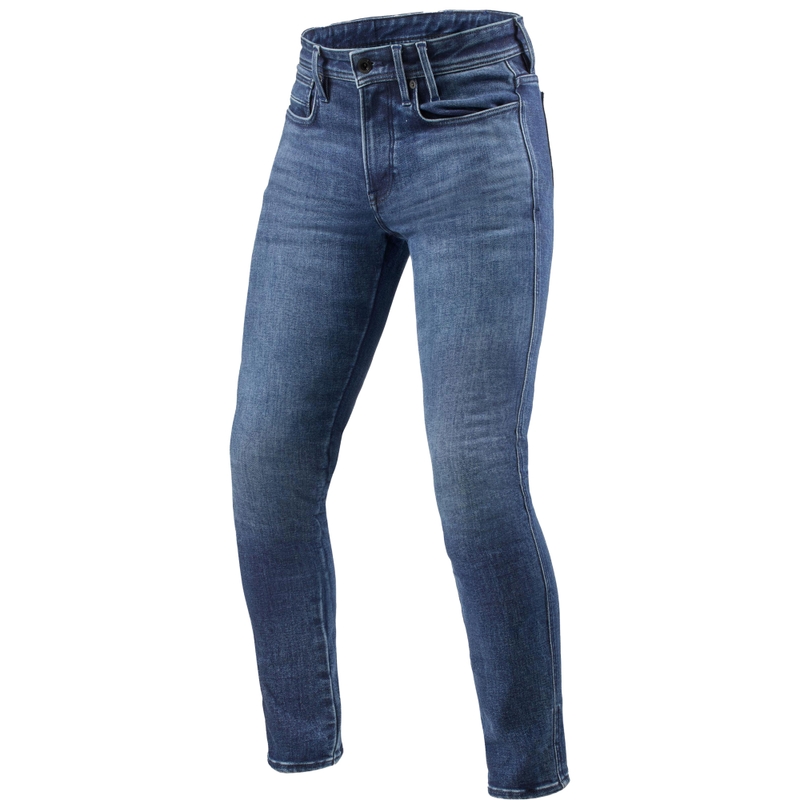 Pantaloni skinny pentru motociclete Revit Piston 3 Long Washed Blue