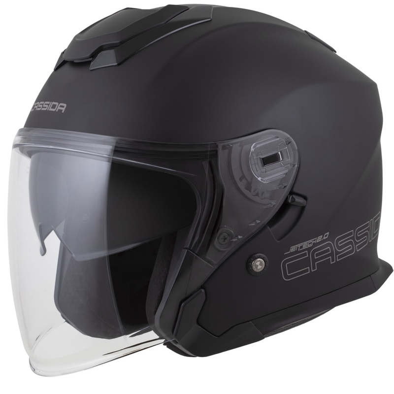 Cassida Cassida Jet Tech 2.0 Solid Open Face Moto Negru Mat-Gri