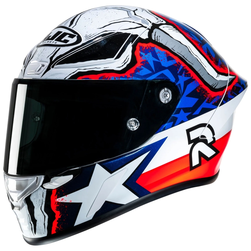 Casca moto integrala HJC RPHA 1 Garrett Gerloff Replica MC21 alb-albastru-rosu