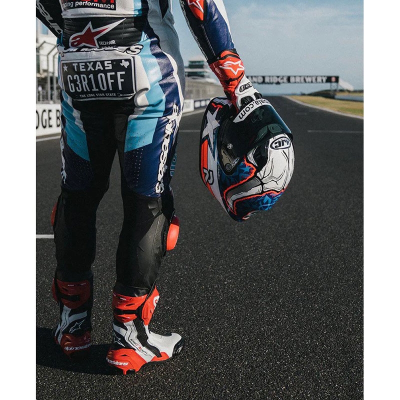 Casca moto integrala HJC RPHA 1 Garrett Gerloff Replica MC21 alb-albastru-rosu