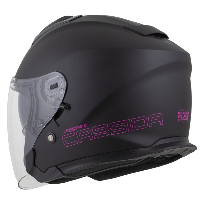 Cassida Motocicleta Cassida Jet Tech 2.0 Solid Open Face Negru Mat-Roz