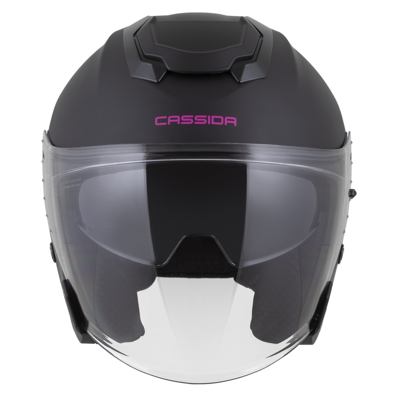 Cassida Motocicleta Cassida Jet Tech 2.0 Solid Open Face Negru Mat-Roz