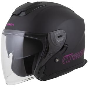 Cassida Motocicleta Cassida Jet Tech 2.0 Solid Open Face Negru Mat-Roz