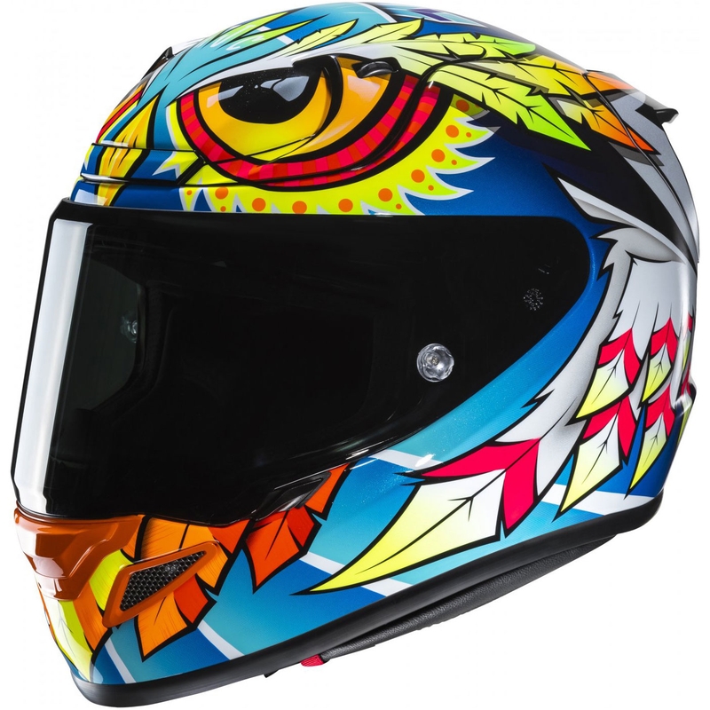 Casca moto integrala HJC RPHA 12 Spasso MC3H albastru-galben-rosu