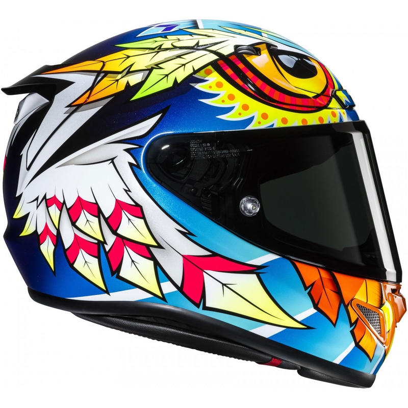 Casca moto integrala HJC RPHA 12 Spasso MC3H albastru-galben-rosu