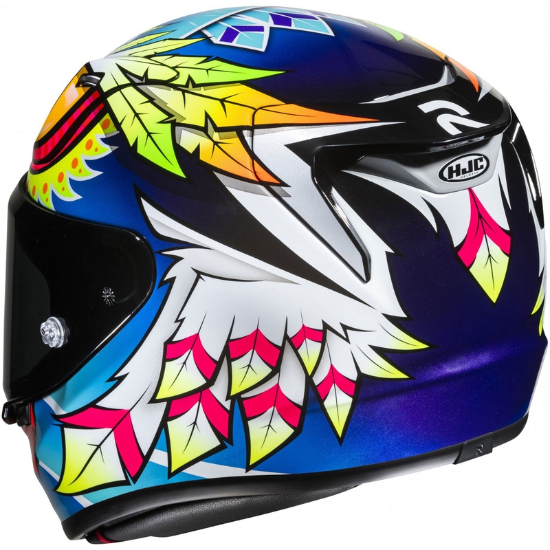 Casca moto integrala HJC RPHA 12 Spasso MC3H albastru-galben-rosu